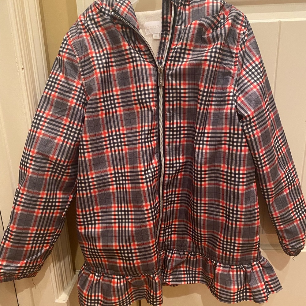 NWOT BCBG Girls’ Black and Red Plaid Jacket